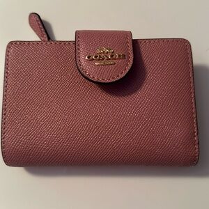Coach Pink Medium corner zip wallet